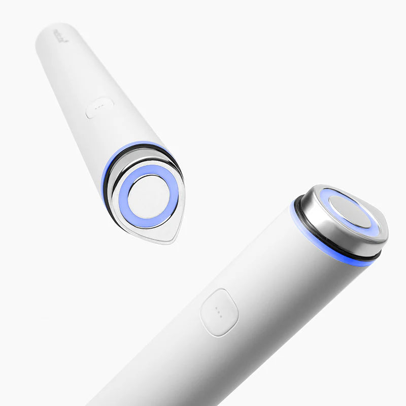 Medicube AGE-R Booster PRO Mini White bottle, skincare product with white packaging and pump dispenser, on a neutral background.