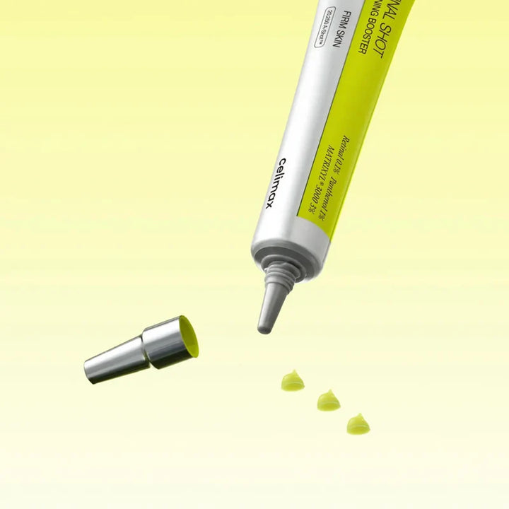 Celimax The Vita-A Retinal Shot Tightening Booster serum in a 15 ml bottle on a light background.