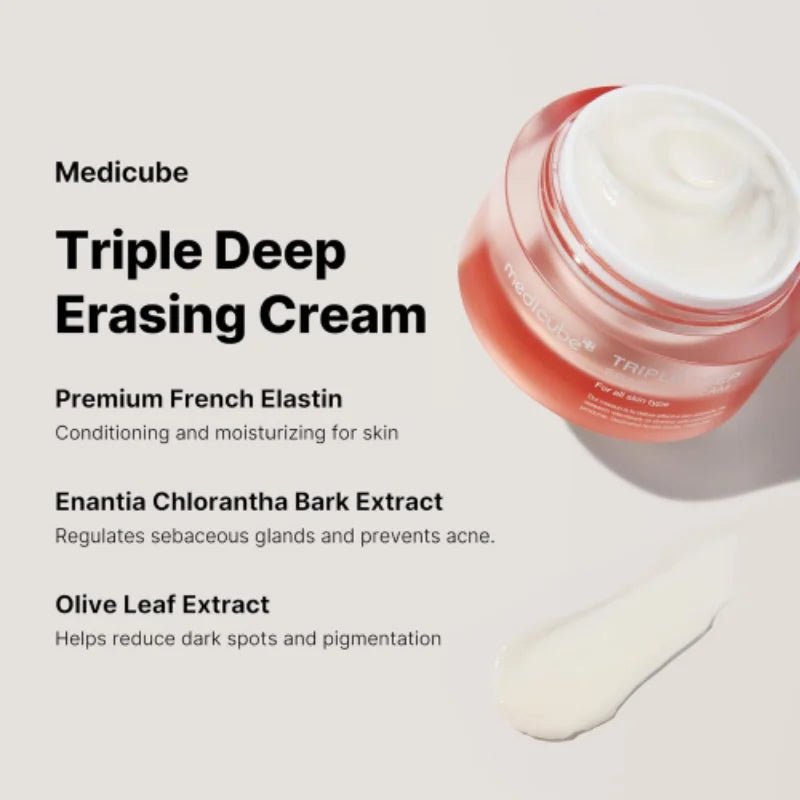 Medicube Triple Collagen Cream 4.0, a 50ml facial cream with collagen for skin hydration and firmness.
