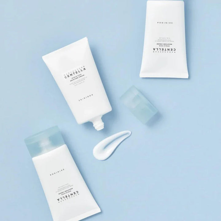SKIN1004 Madagascar Centella Hyalu-Cica Moisture Cream in a 75ml jar, featuring a smooth, hydrating facial cream with centella and hyaluronic acid.