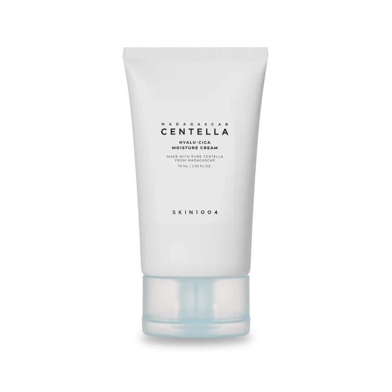 SKIN1004 Madagascar Centella Hyalu-Cica Moisture Cream in a 75ml jar, hydrating facial cream with centella and hyaluronic acid.