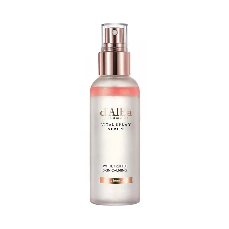 d'Alba White Truffle Vital Spray Serum in a 100ml bottle, showcasing the luxurious serum with a sleek design and elegant branding.