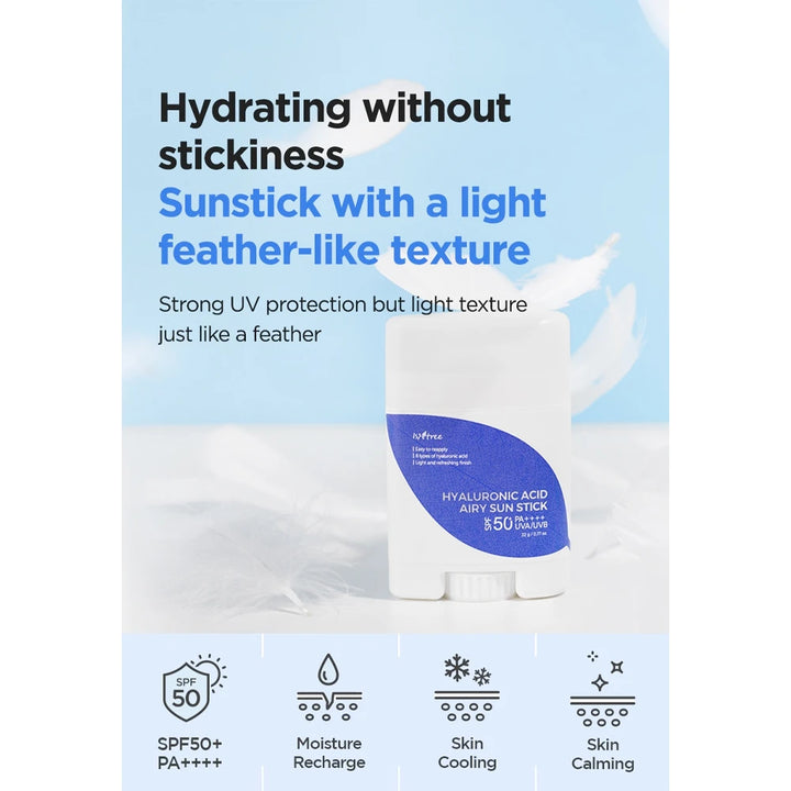 Isntree - Hyaluronic Acid Airy Sun Stick SPF50+ PA++++ - Nuaglowdk