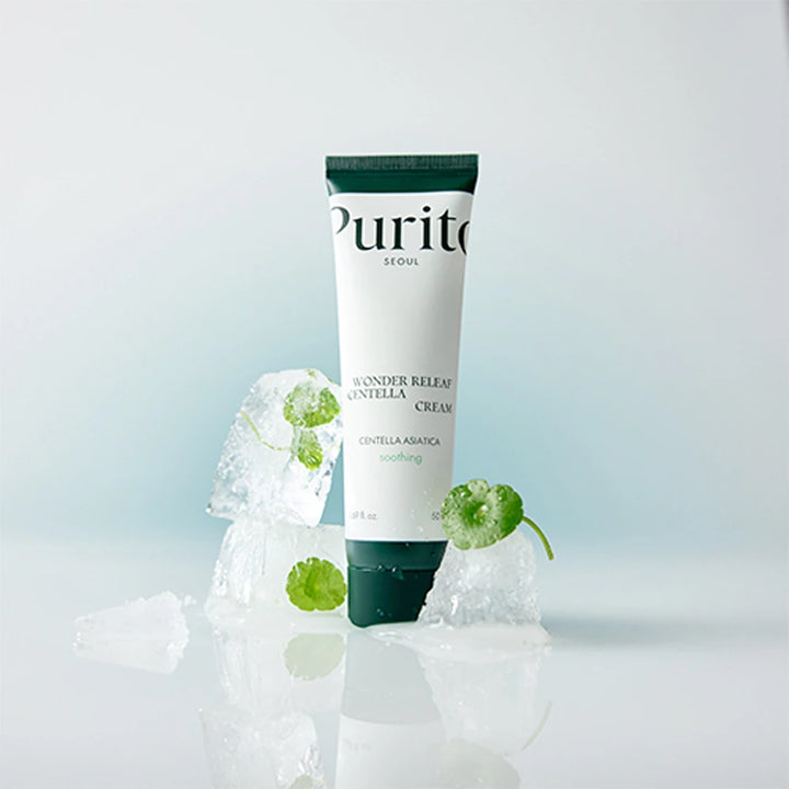 Purito Wonder Releaf Centella Cream 50ml, a calming facial moisturizer with centella extract for soothing skin.